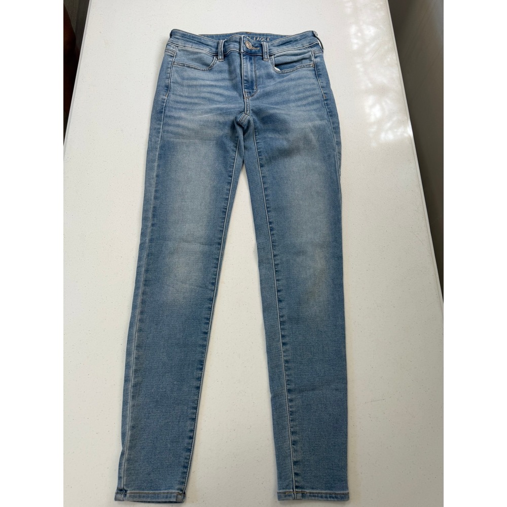 American Eagle Super Stretch Skinnyโ Jeans Light Wash Blue Size 2 Regular 5273